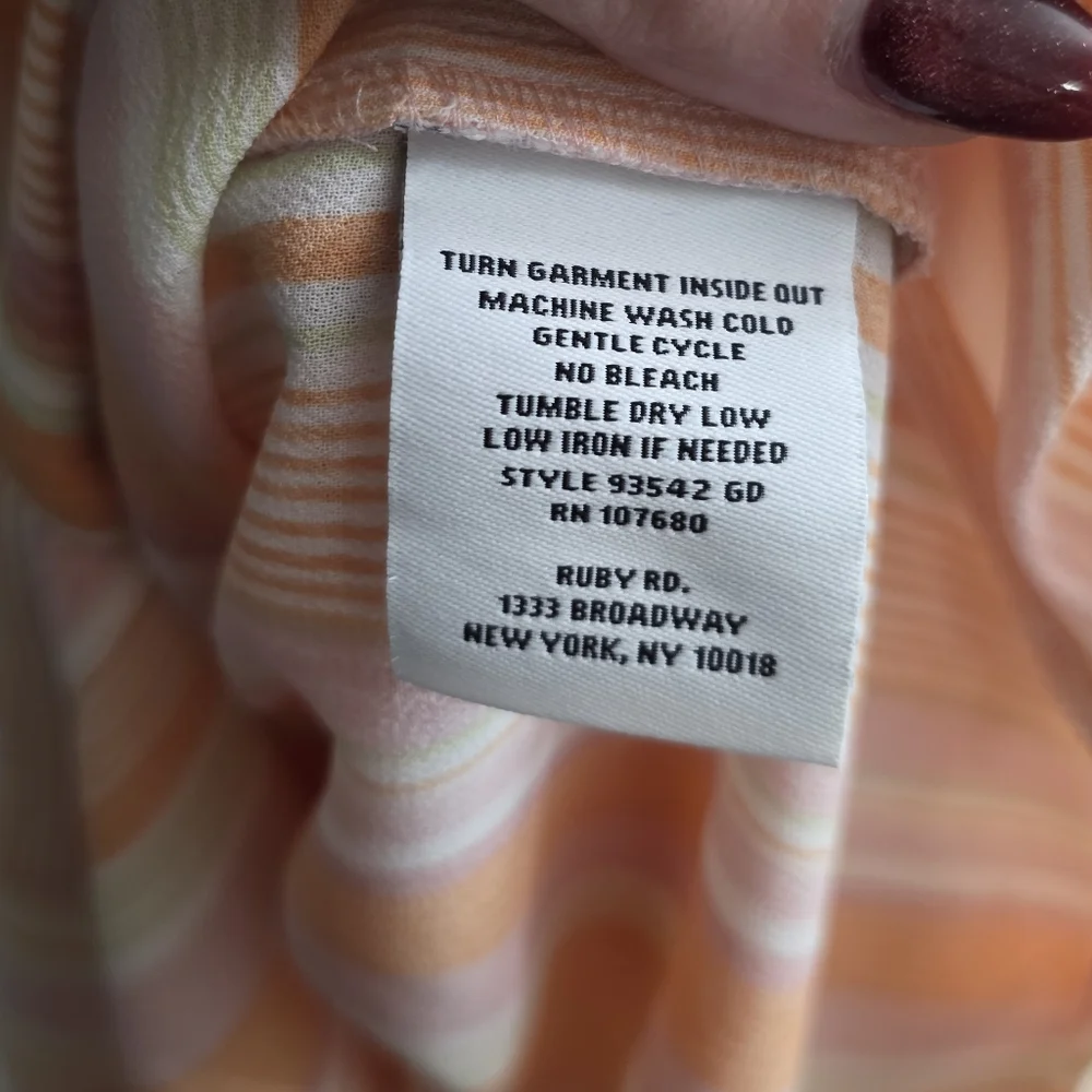 Ruby Rd. Springtime Stripe Button Up Sleeve Top Size S - Picture 12 of 12